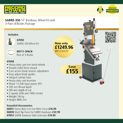 Record Power SABRE-350 (1PH) Bandsaw