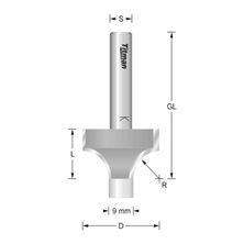 Titman ROC12 x 1/2" Rounding Over Cutter With Guide Pin