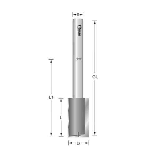 Titman M410 x 1/4" Straight Fluted Router Cutter