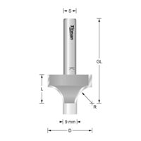 Titman ROC38 x 1/4" Rounding Over Cutter With Guide Pin