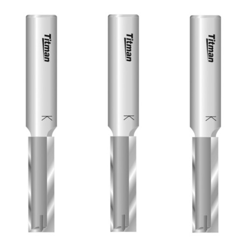 Titman H122 x 1/2" Pack of 3 Straight Fluted Router Cutter