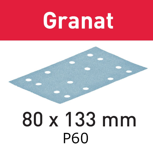 Festool Abrasive sheet Granat STF 80x133mm P60 GR/50